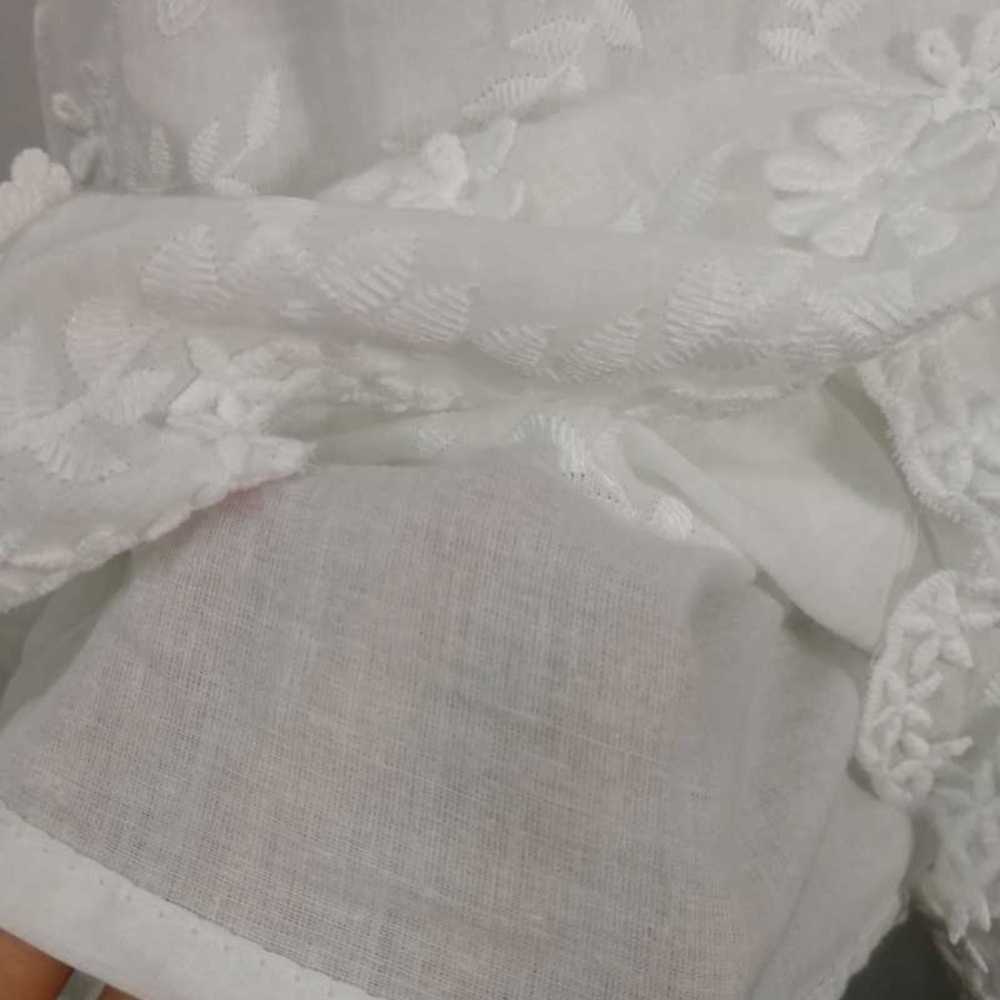 Boho White Embroider Floral Butterfly Sleeve Dress - Picture 7 of 9